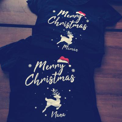 Ensemble Tee shirt Noel merry christmas